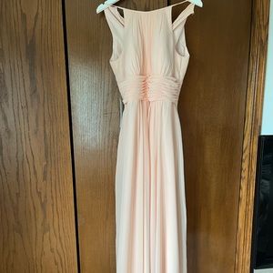 Azazie pearl pink bridesmaid dress